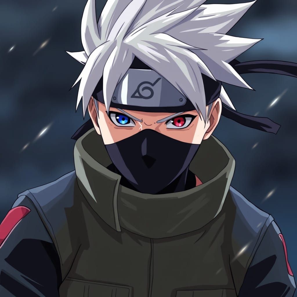 Kakashi Hatake in Vibrant Cel-Shaded Anime Style