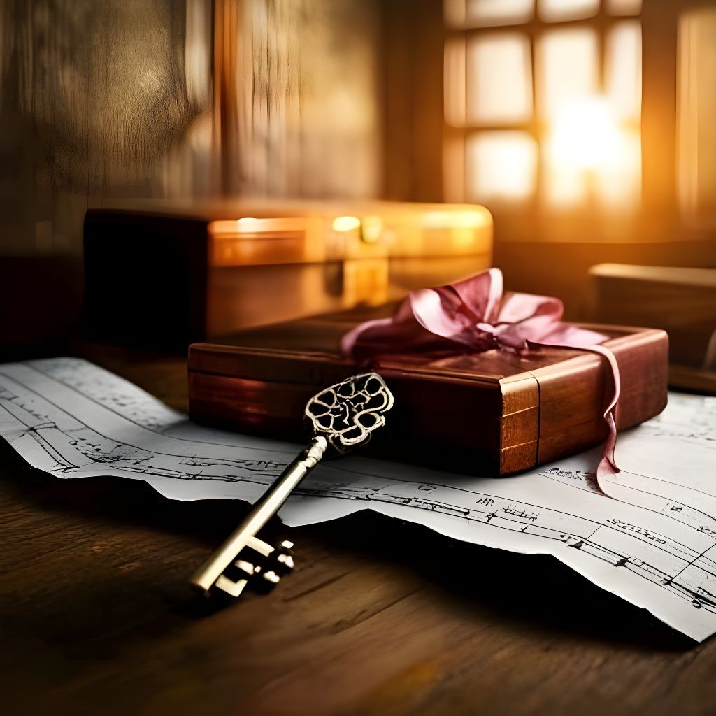 Dramatic Secret Box with Love Letters in Light