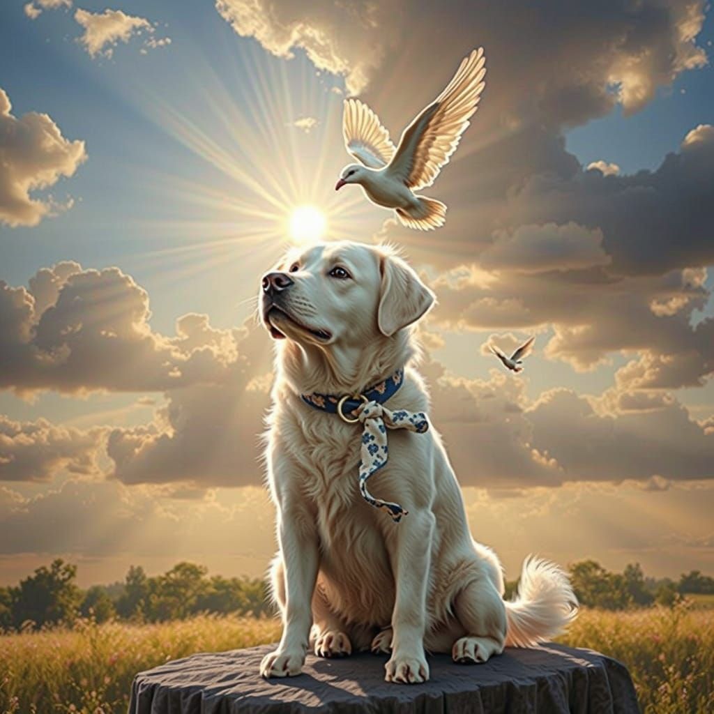Celestial Canine Angels Radiate Heavenly Sunshine