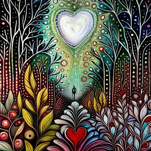 Love Forest Garden in Mixed Media Style