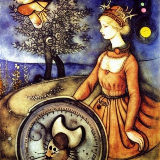 Steampunk Mouse in Winter Fantasy Art