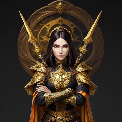 Medieval Merchant with Daggers in Fantasy Setting