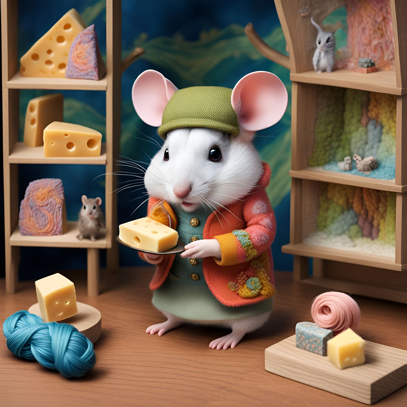 Cute Hamster Feast in Whimsical Diorama