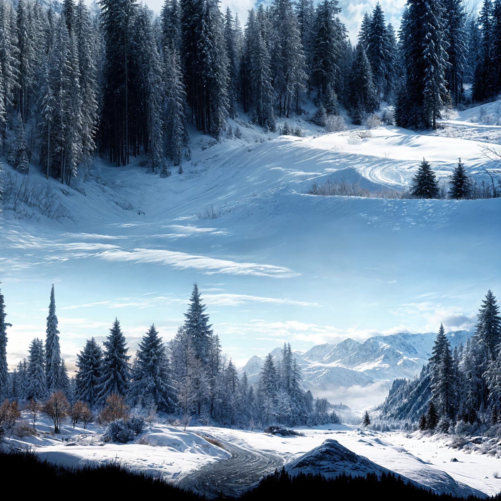 Epic Winter Landscape Digital Matte Painting