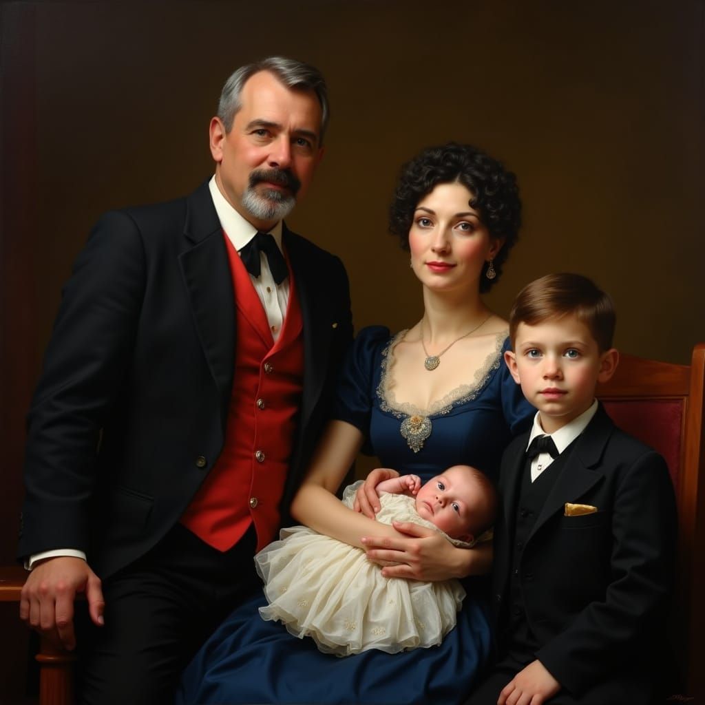 Elegant Family Portrait in Traditional Style