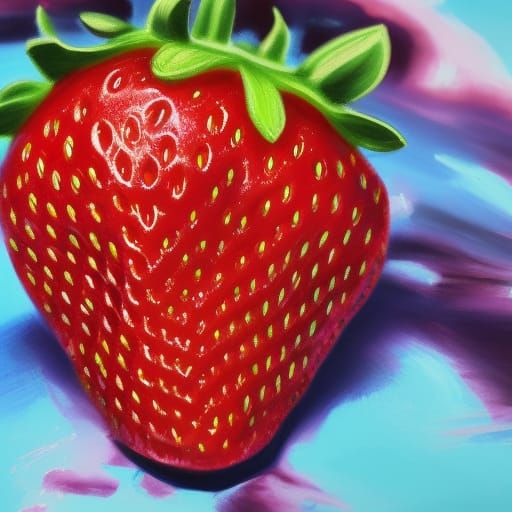 Hyperrealistic Strawberry Splash Art Concept