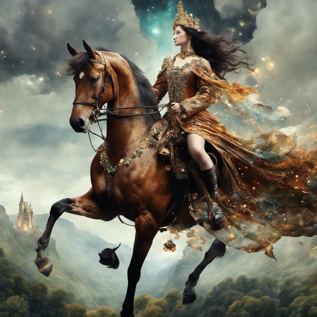 Ethereal Glass Castles in Magical Landscape