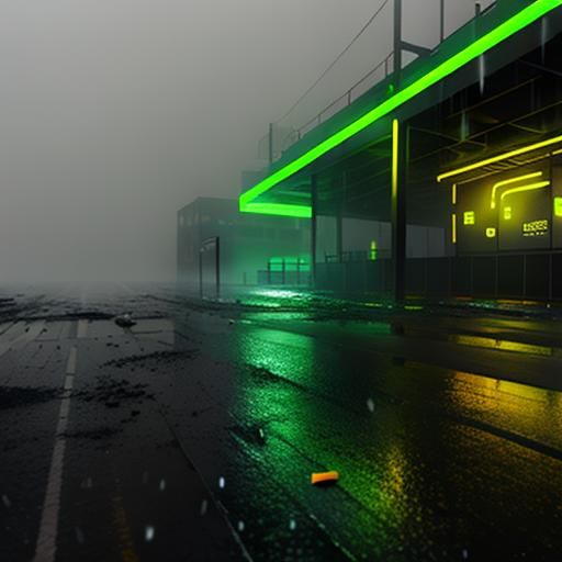 Intense Neon Light in Urban Techno Scene