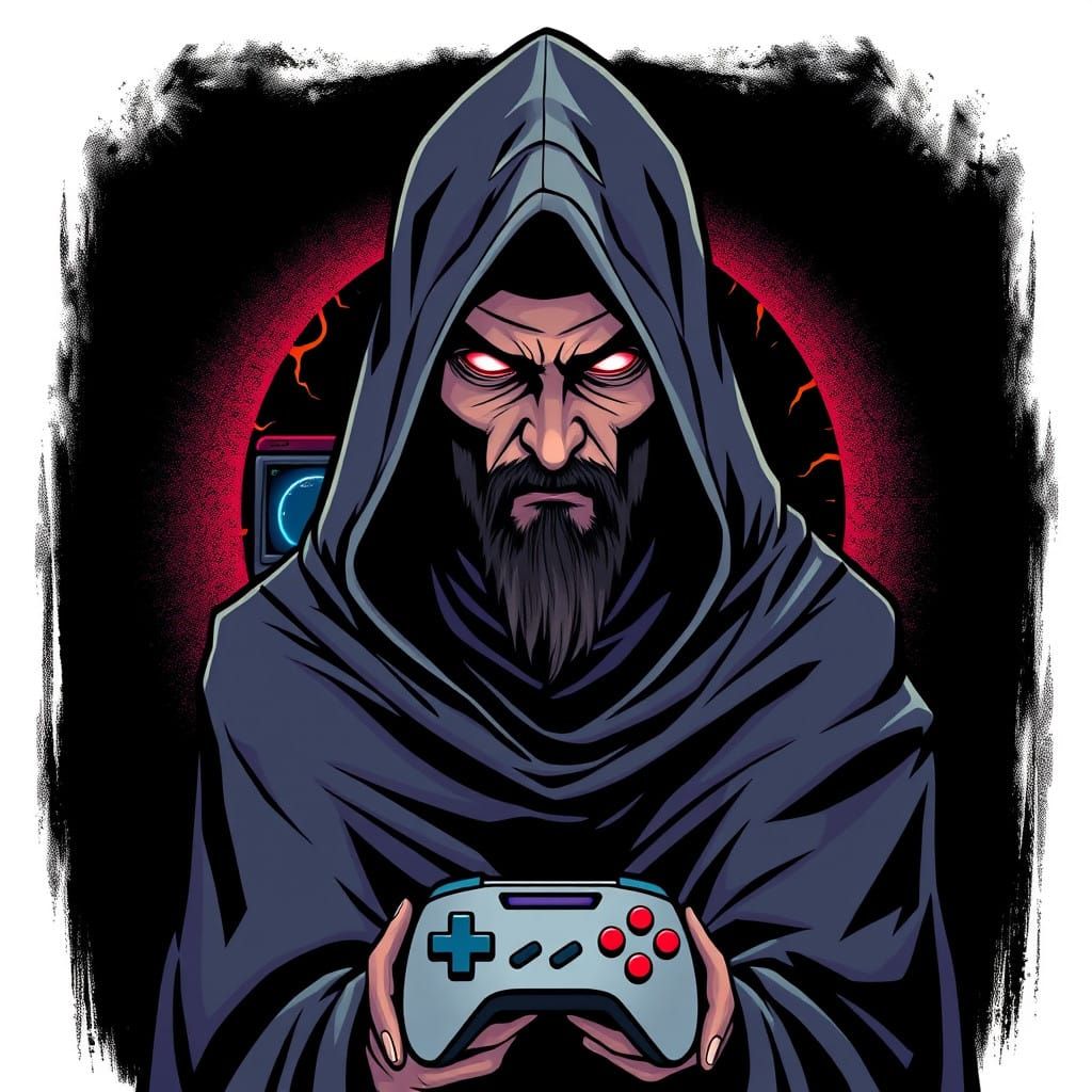 Dark Sorcerer Gamerus: A Mysterious Figure in a Retro Gaming...
