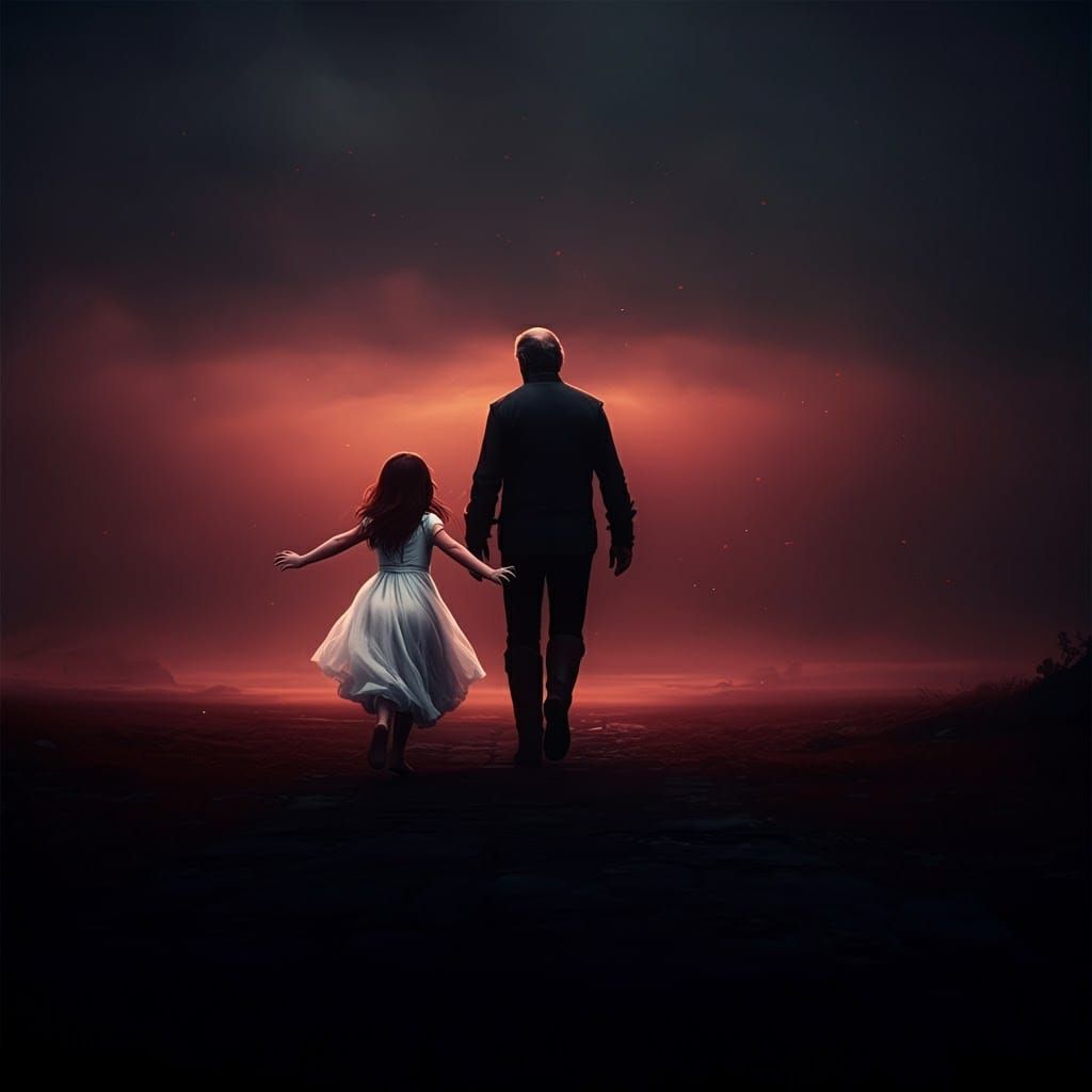 Desperate Daughter's Chase: A Fantasy Concept Art