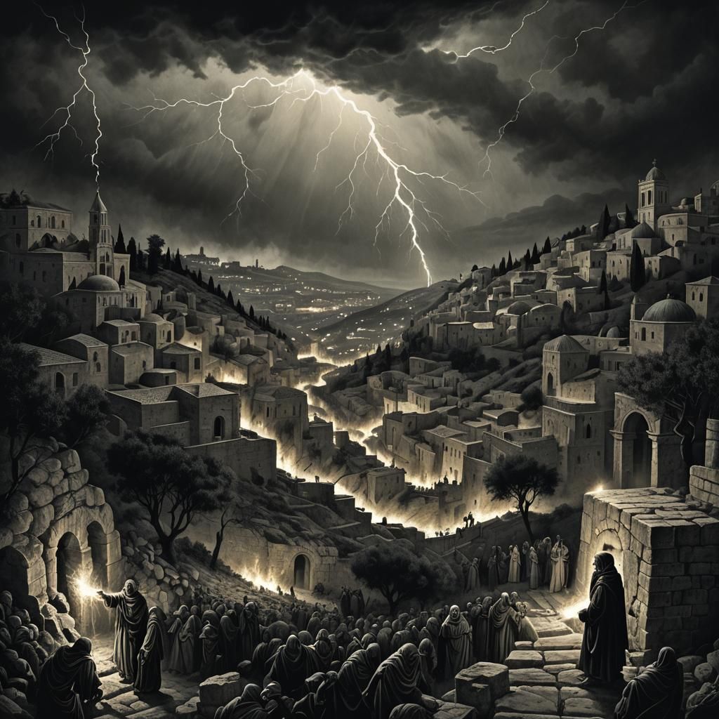 Ominous Electricity in Dark Fantasy Illustration