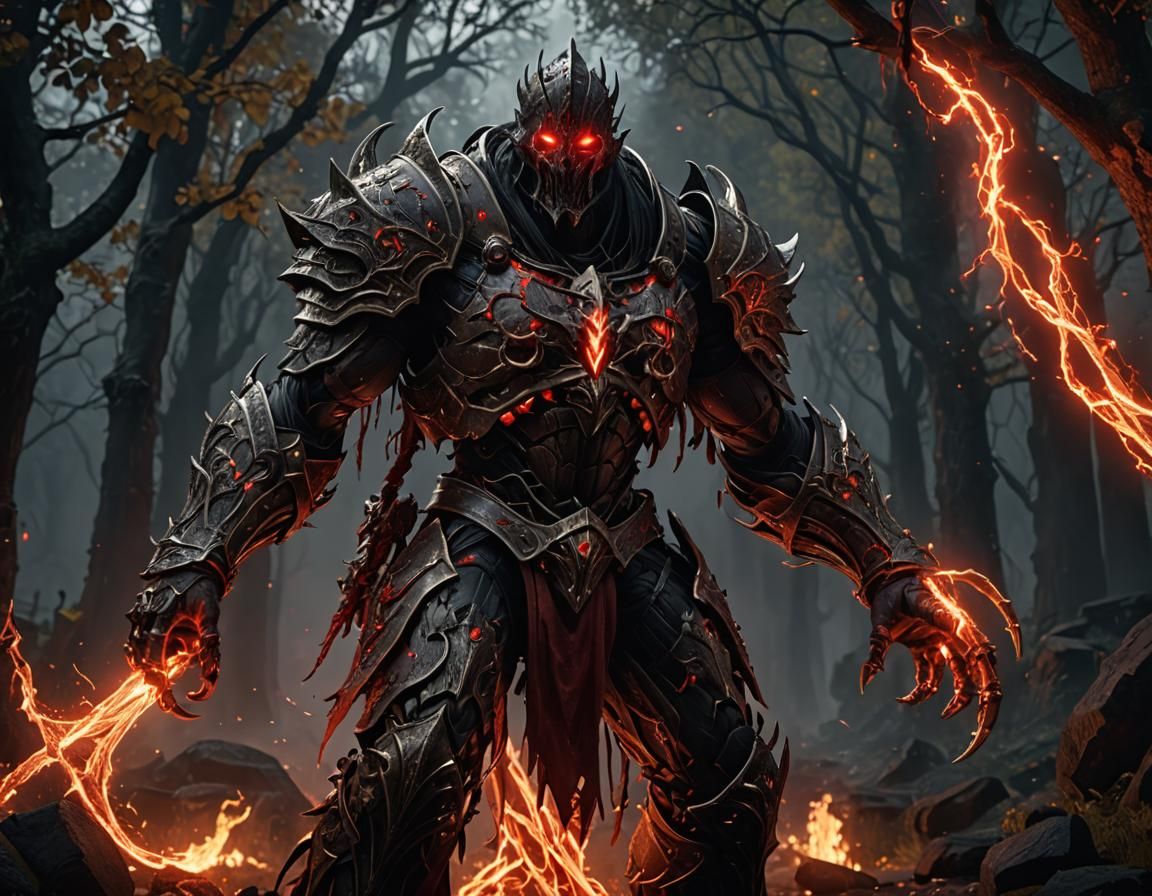 Epic Blood Golem in 3D Game Style