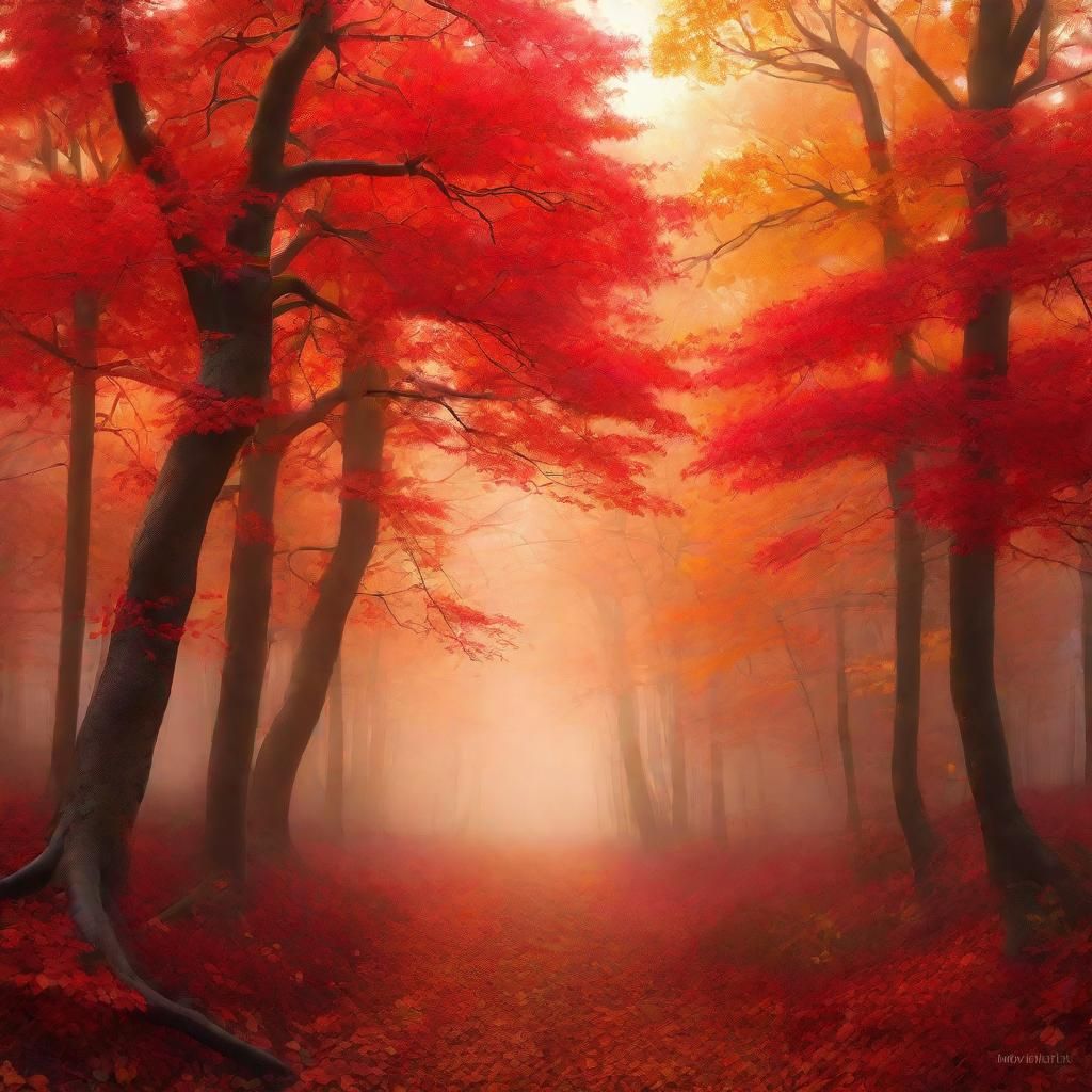 Warm Autumn Fantasy Scene in Vibrant Colors
