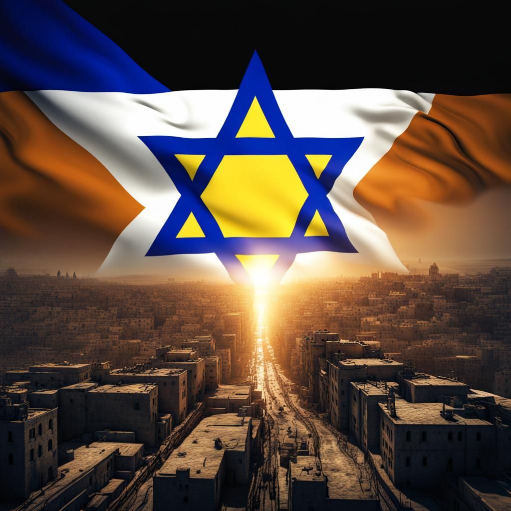 Black Light Art: An Israeli Flag in Digital Painting