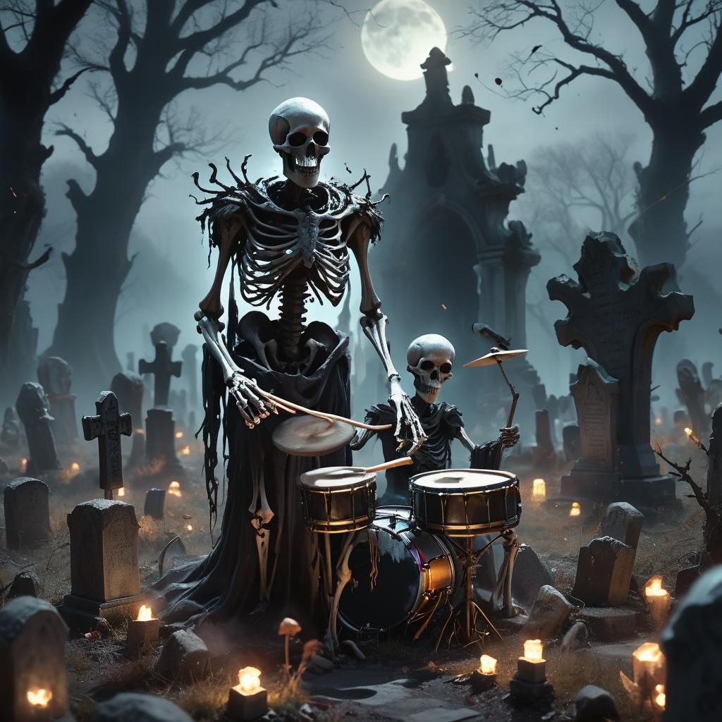 Spectral Spirit Drummer in Graveyard Band