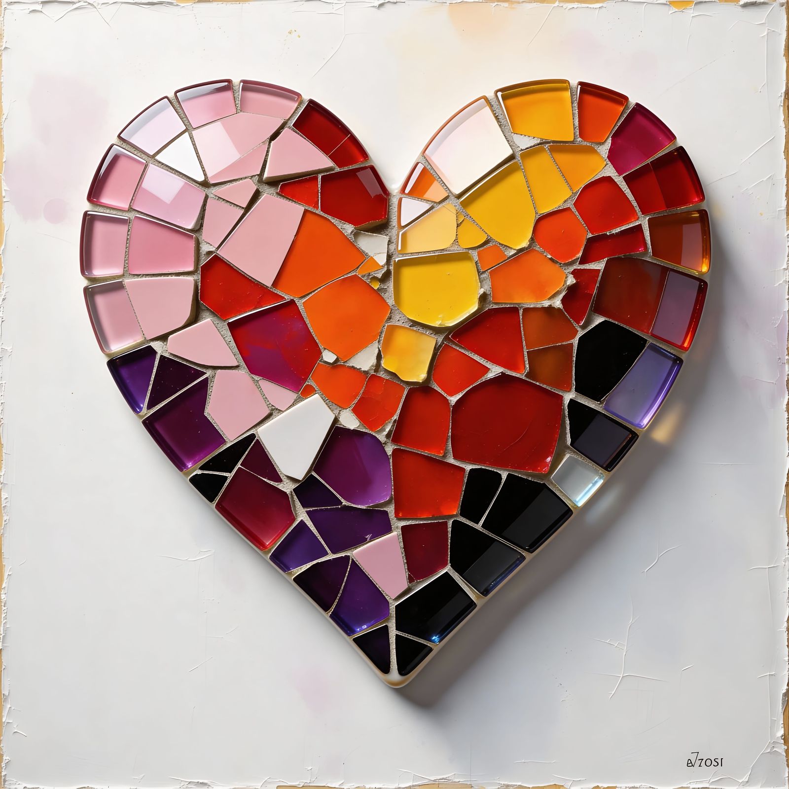 Impasto Oil Painting of a Vibrant Love Heart