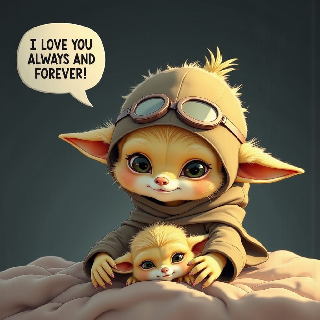 <lora:Ickwonaughts:1.0> A Momma Ickwonaught tucking an adora...