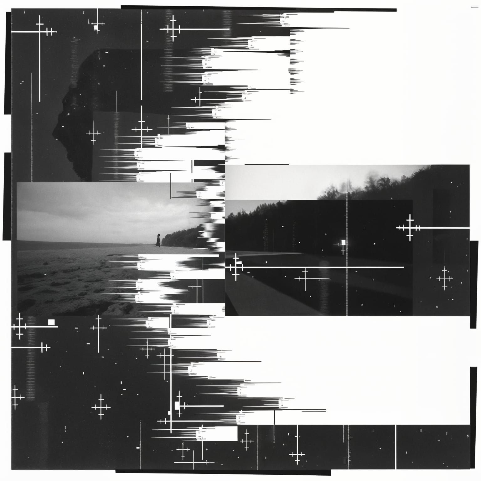 Abstract Digital Glitch Collage of Collapsing States