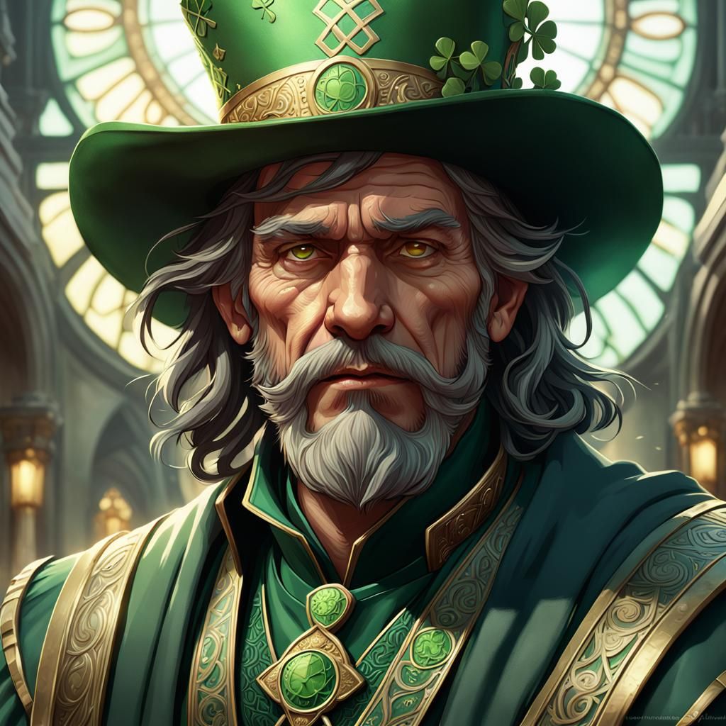 St Patrick Portrait in Hyperdetailed Style