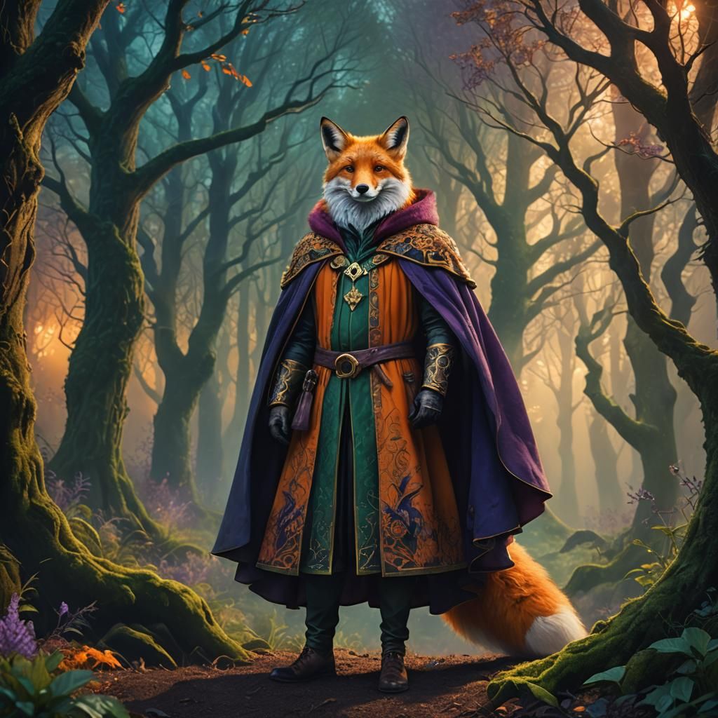 Fox Humanoid in Mystic Forest Concept Art