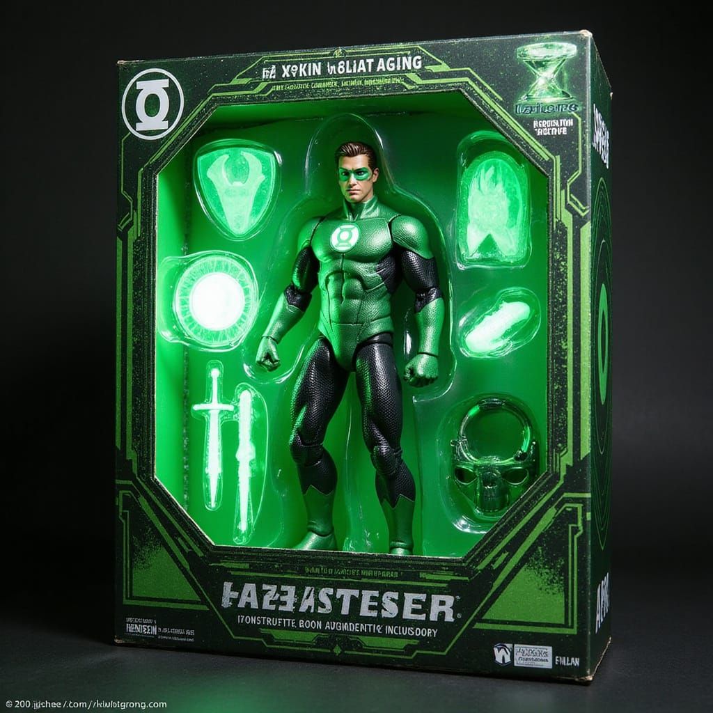 Green Lantern Collectible Action Figure in Futuristic Displa...