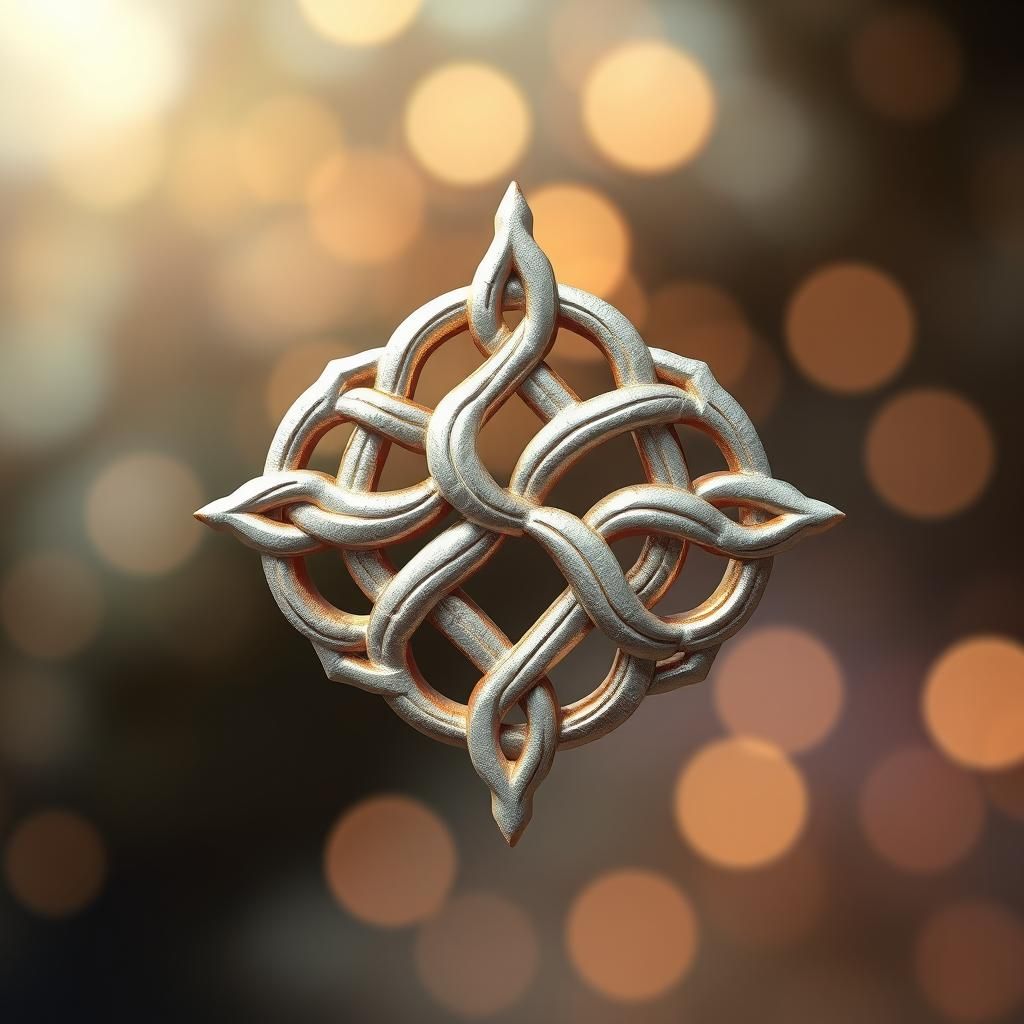 Ornate Celtic Knot on Bokeh Background in Detailed Matte Sty...