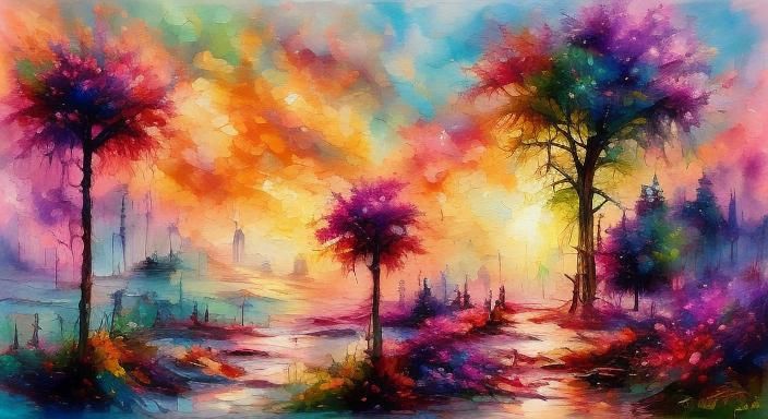 Surreal Adam and Eve Illustration in Oil Sfumato