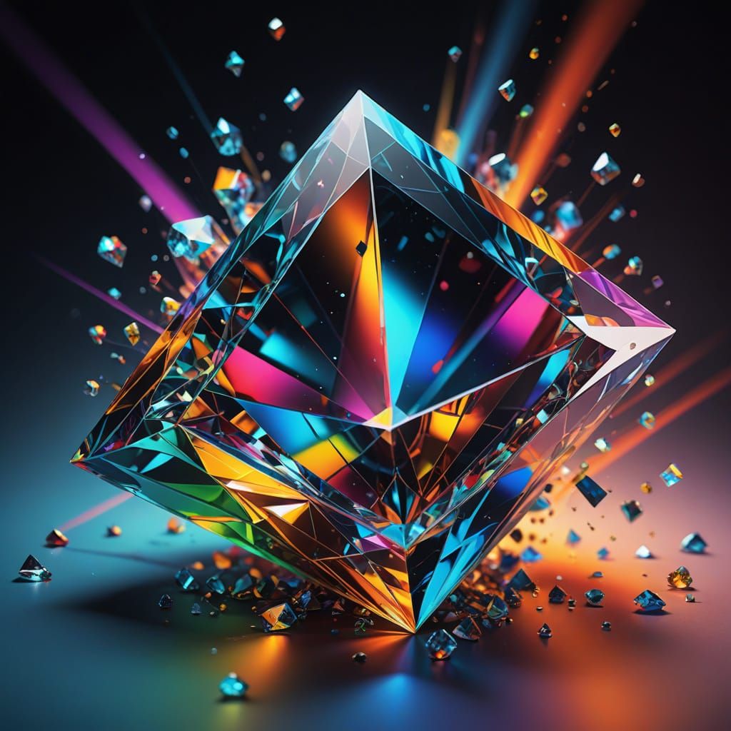 5D Pythagorean Theorem Visualized with Rainbow Diamonds