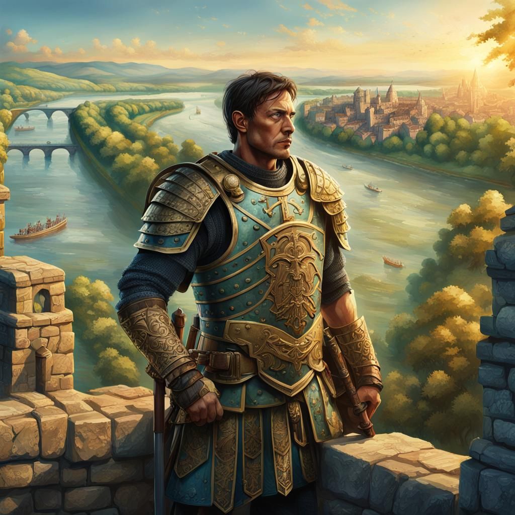 Roman Soldier Watches Barbarians Cross the Rhine