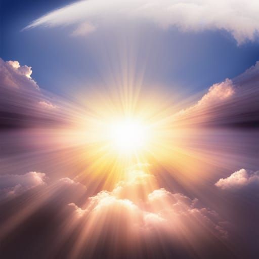 Divine Light Beams Through Clouds