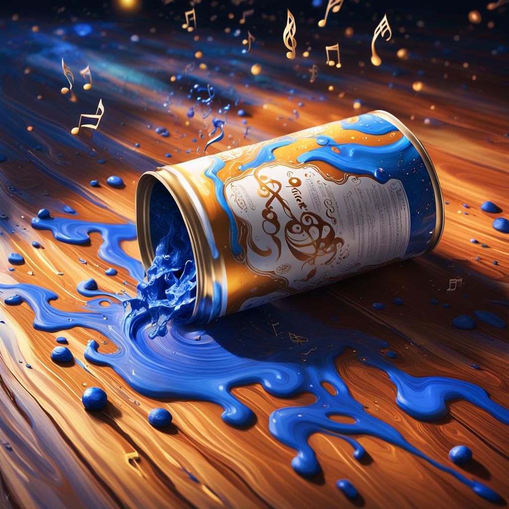 Magic Paint Spill: Enchanted Landscapes and Musical Notes