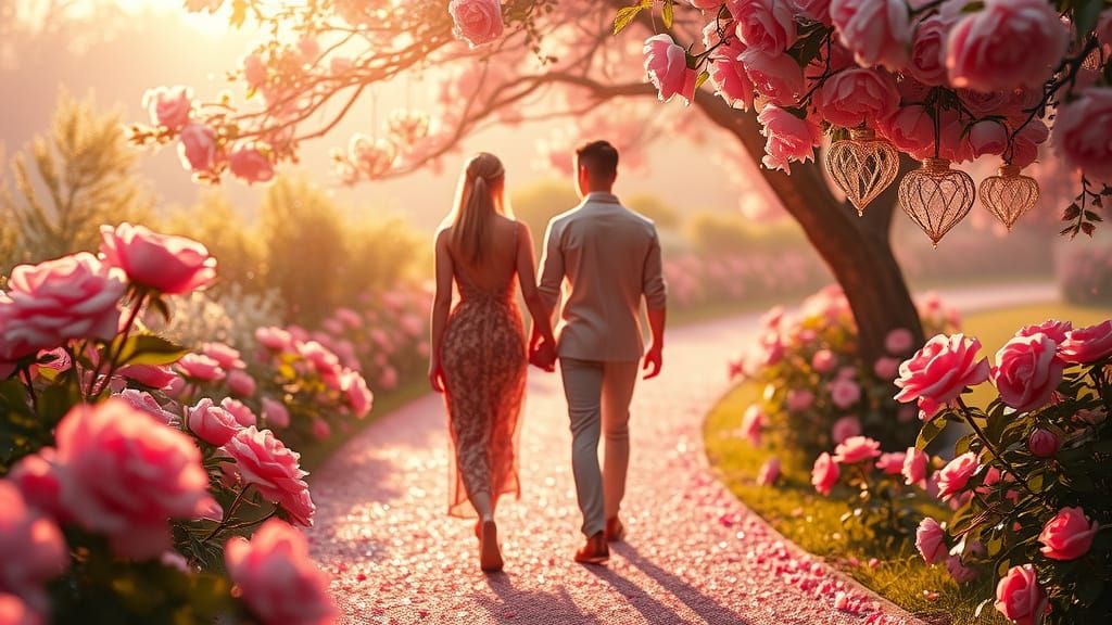 Romantic Garden Oasis in Pastel Hues