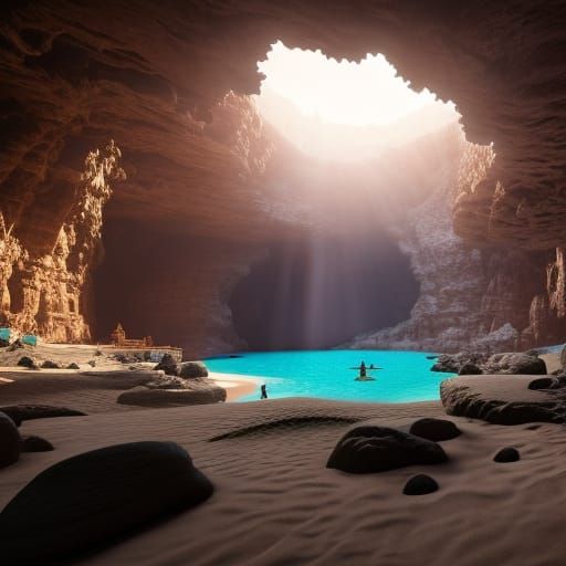 Summer Dream Vacation: Giant Underground Beach Cave #2 of Tropical Island