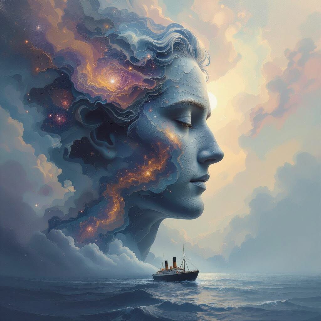 Galactic Titan Portrait in Ethereal Style