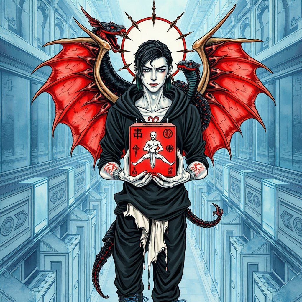 Cyberpunk God in Apathetic Repose