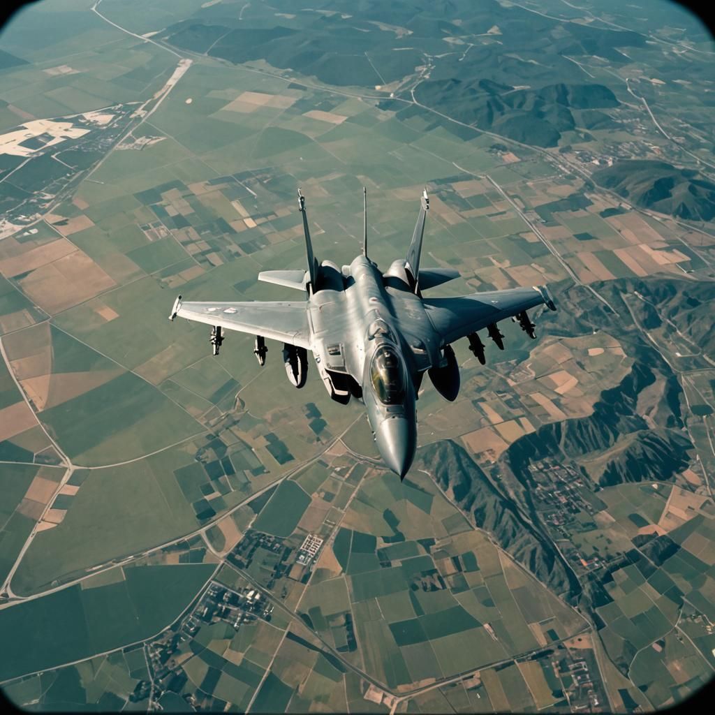 Fighter Jet Cockpit View: Cinematic Film Still