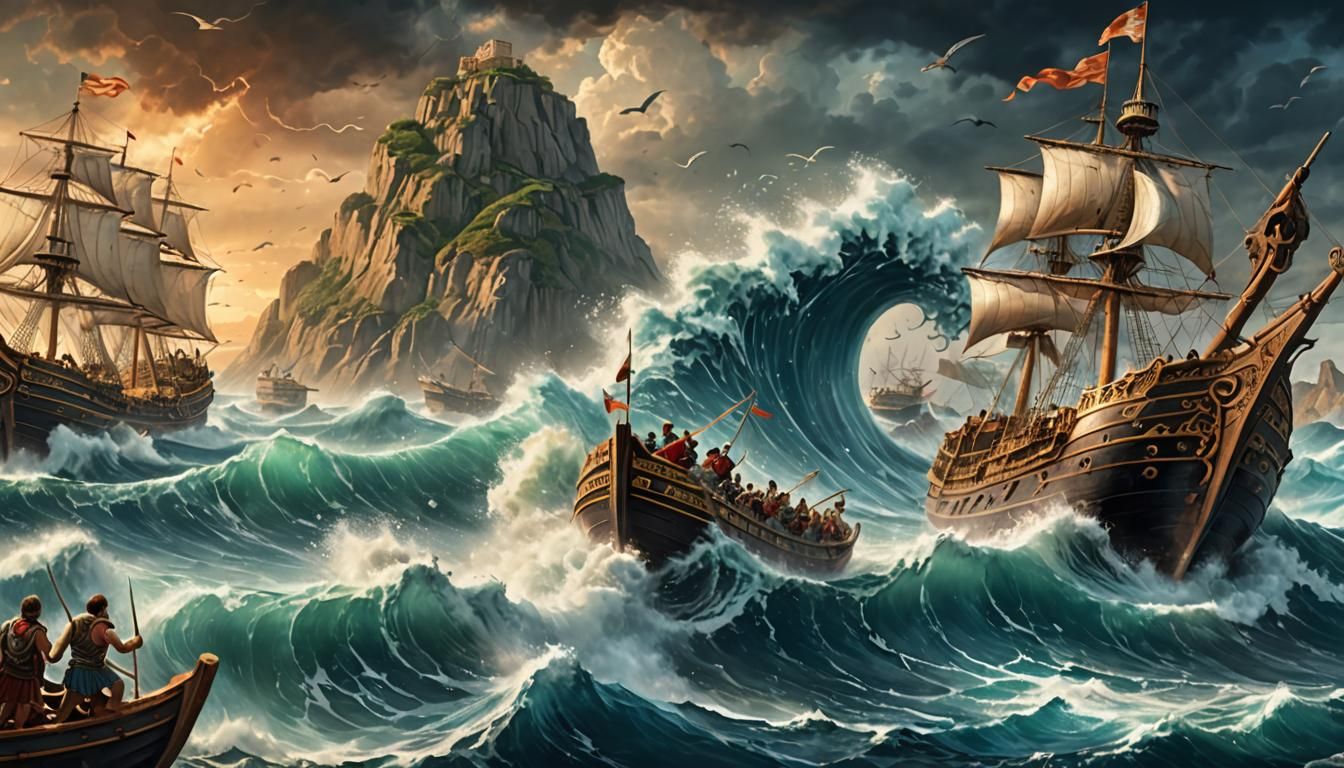 Ancient Naval Battle Against a Giant Tsunami