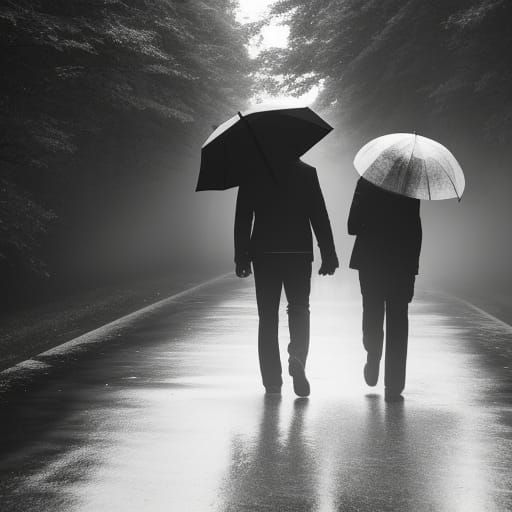 Monochromatic Portrait in the Rain, Atmospheric Lighting