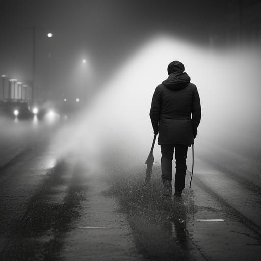 Intense Portrait in the Rain