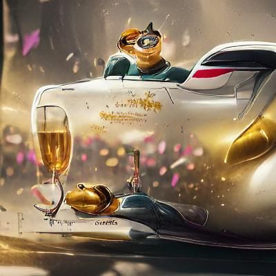 Chipmunk Celebrates with Champagne