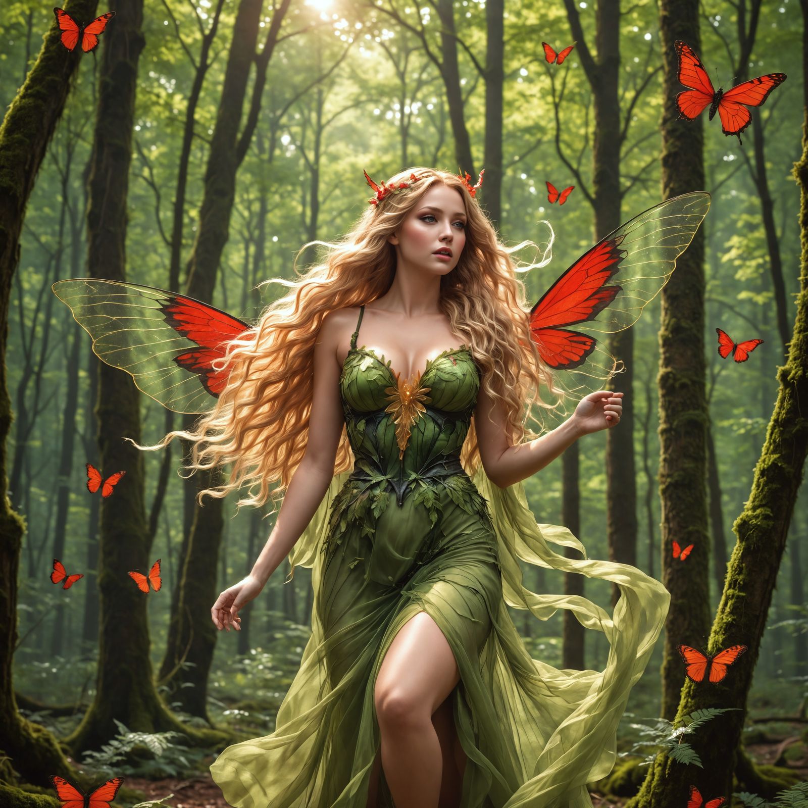 Forest Nymph with Honey Blonde Hair