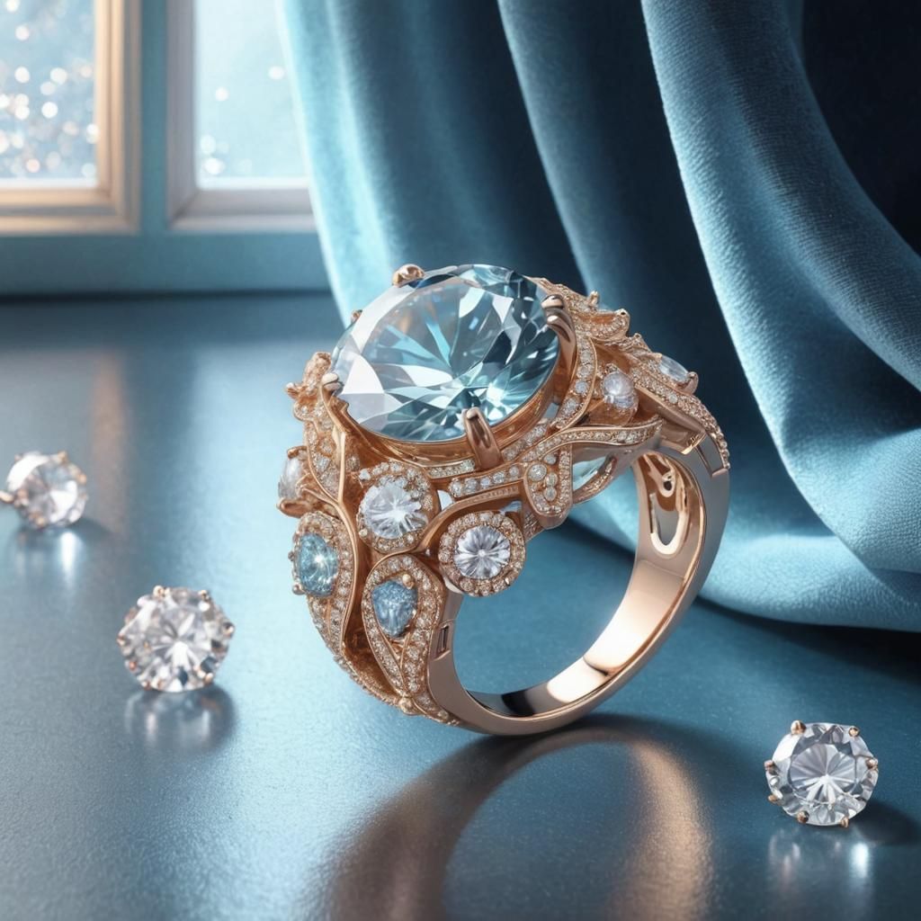 Sparkly Gemstone Ring Close-up