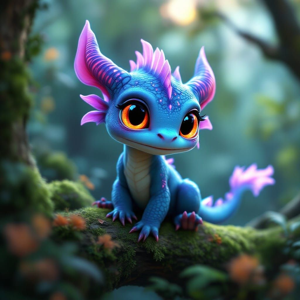 A cute baby dragon