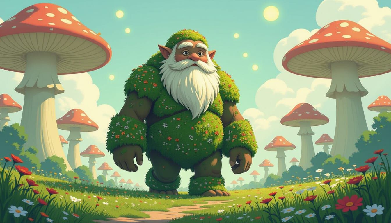 Gentle Giant & Giant Flora in Storybook Style