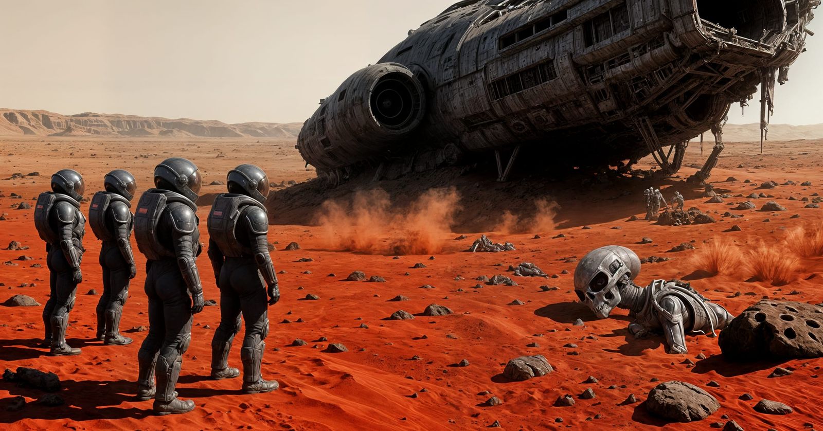 Astronauts Discover Alien UFO Wreckage on Mars