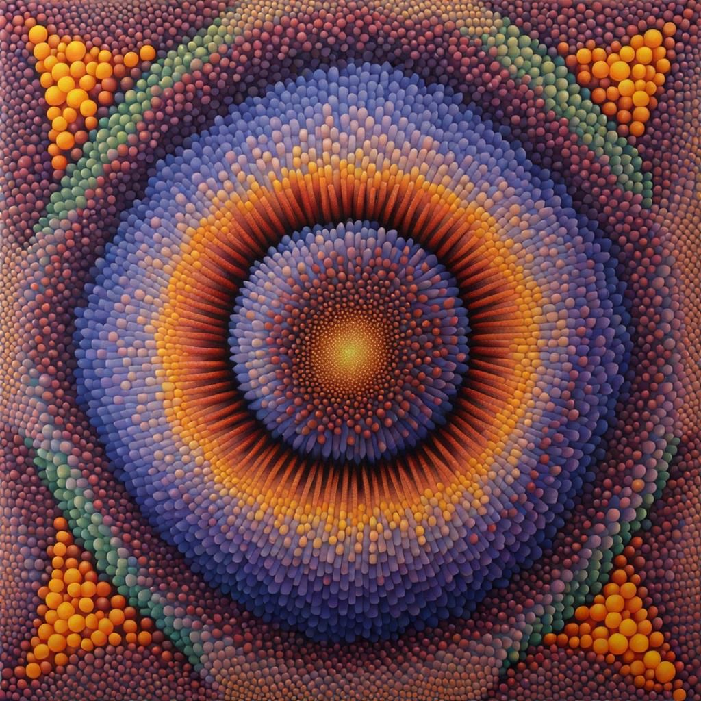 Kinetic Pointillism Geometric Abstract Art