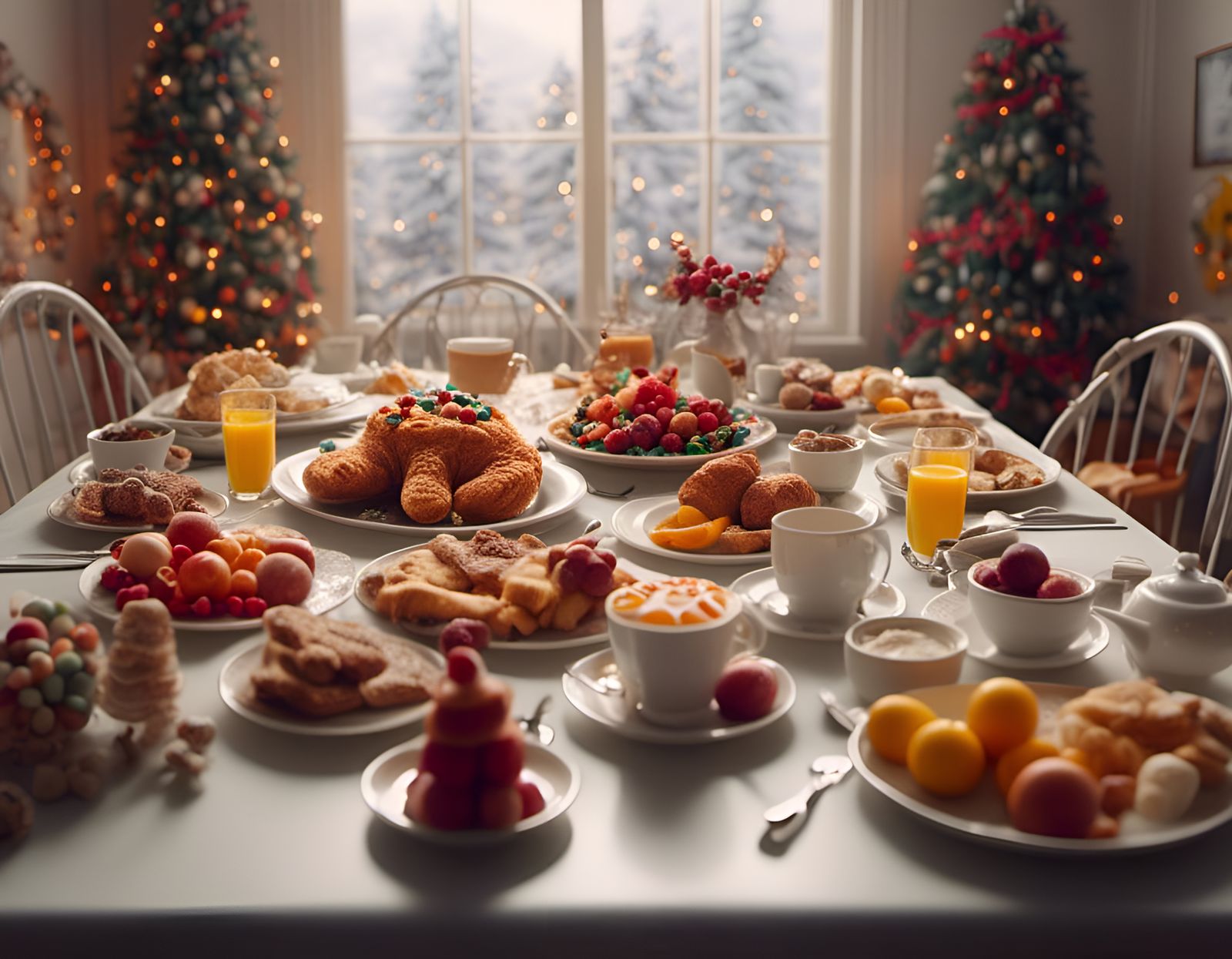 Christmas Morning Breakfast in Photorealistic Style