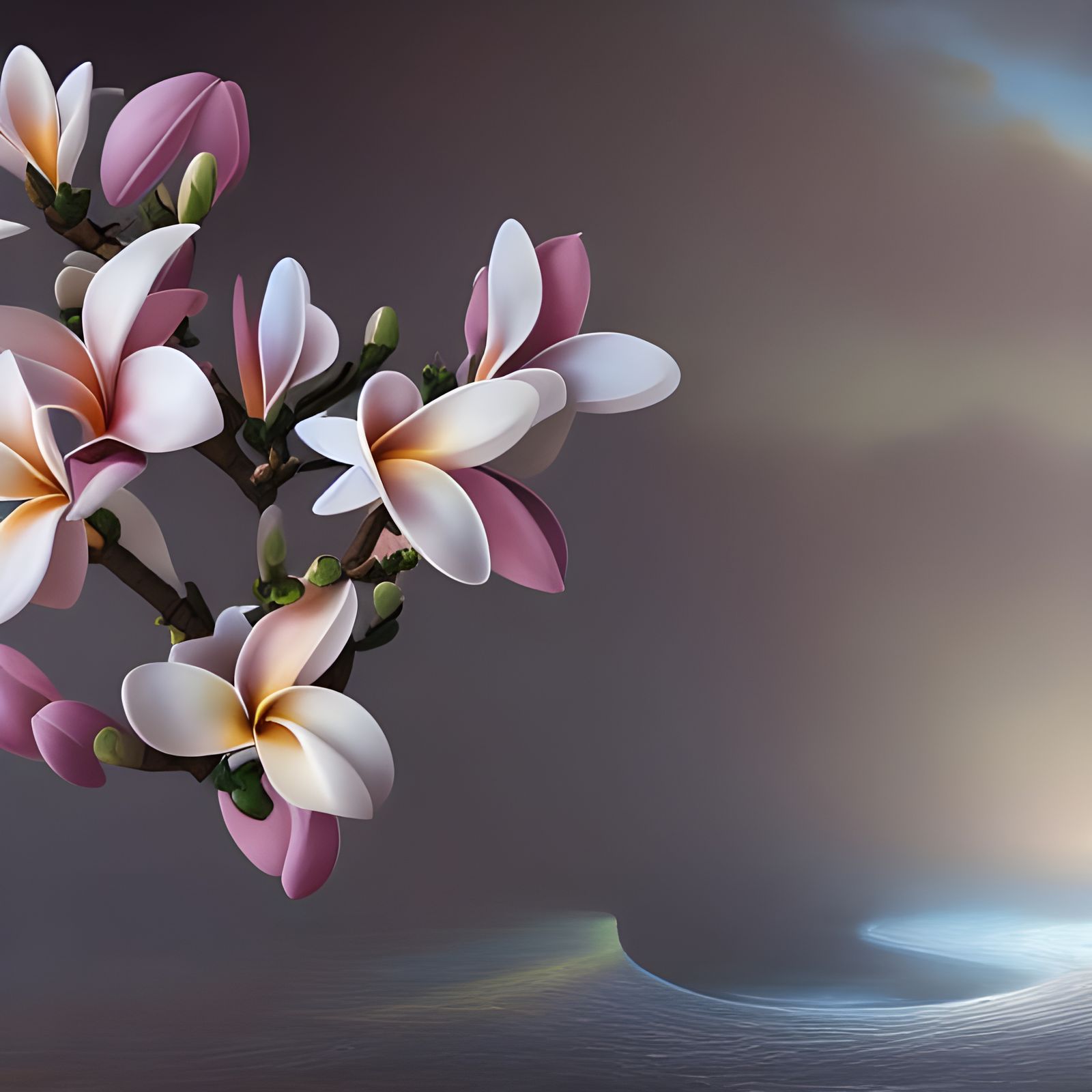 Surreal Celestial Art with Floral Ether Tendrils