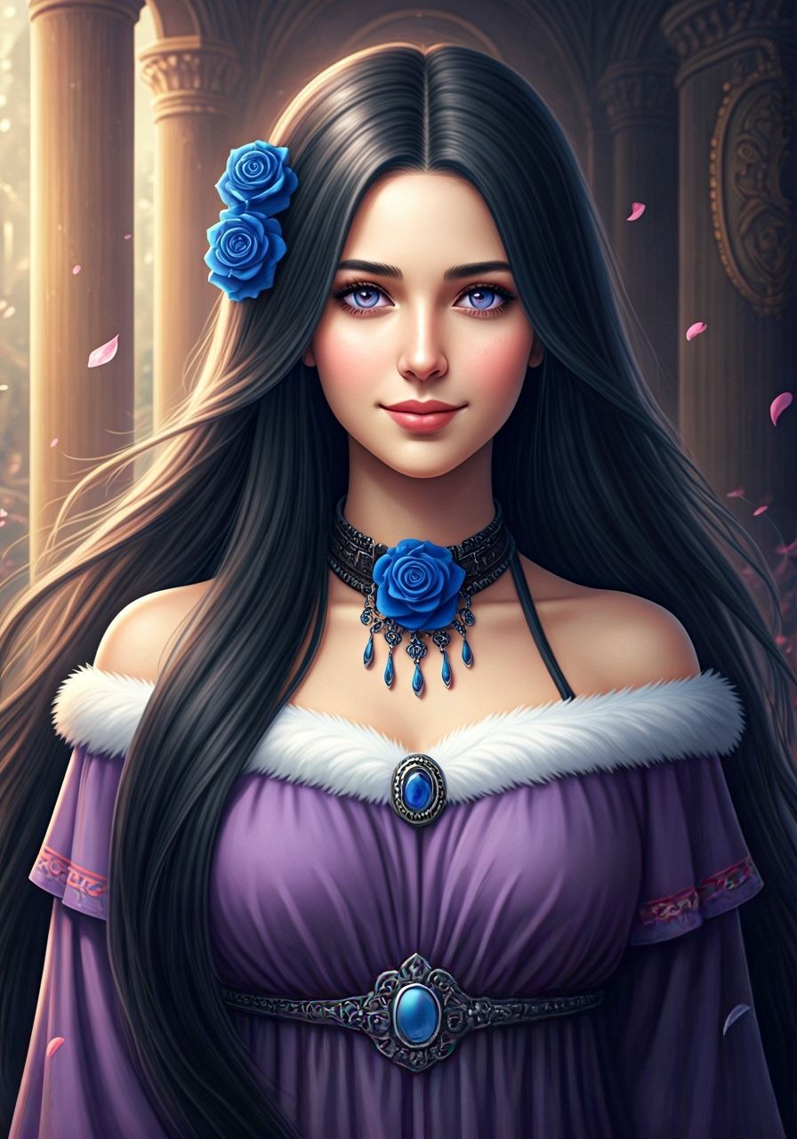 Ethereal Native American Woman in Temple, Fantasy Art