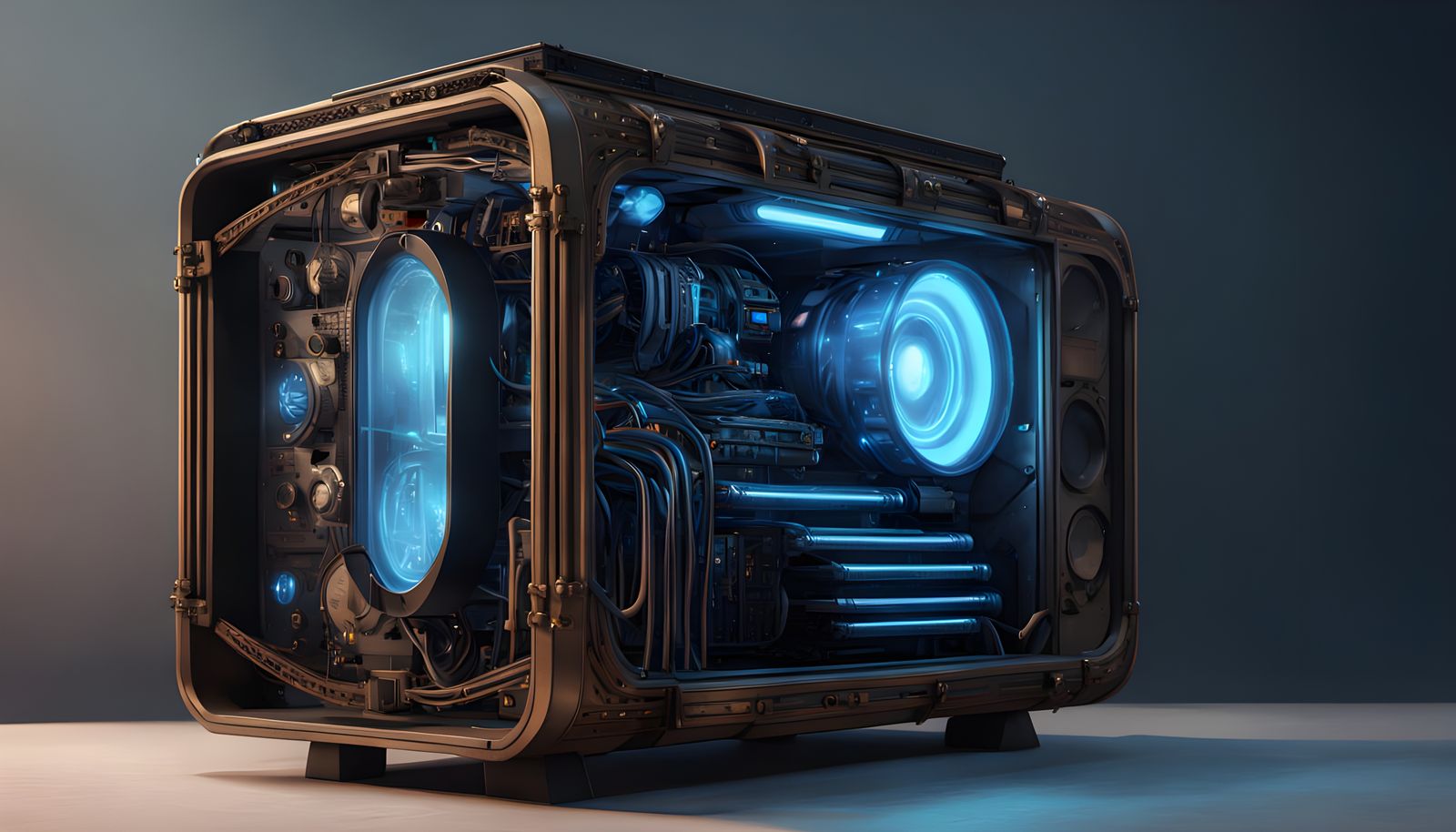 Cyberpunk PC Case in Vintage Radio Style